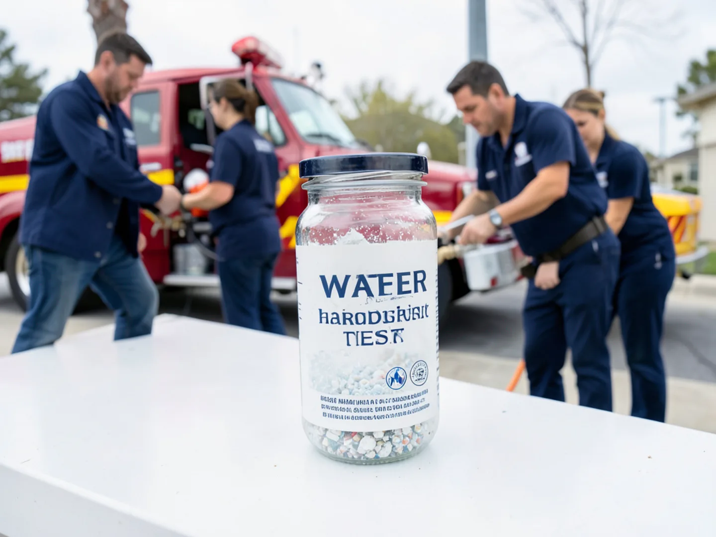 Water hardness test vial showing high mineral grain concentration in Ontario tap water