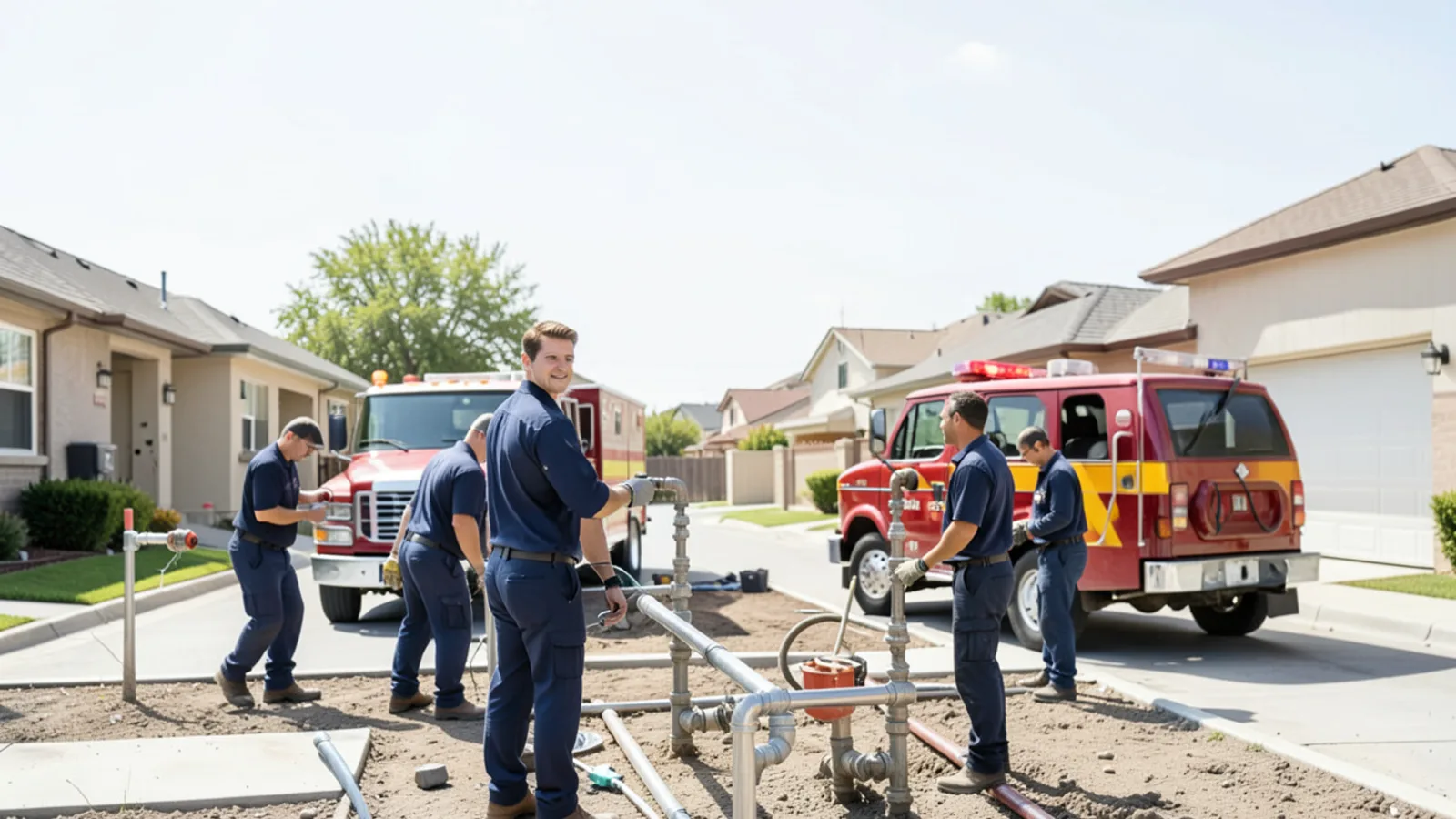 Emergency telephone dispatch console for residential plumbing calls in Ontario, CA