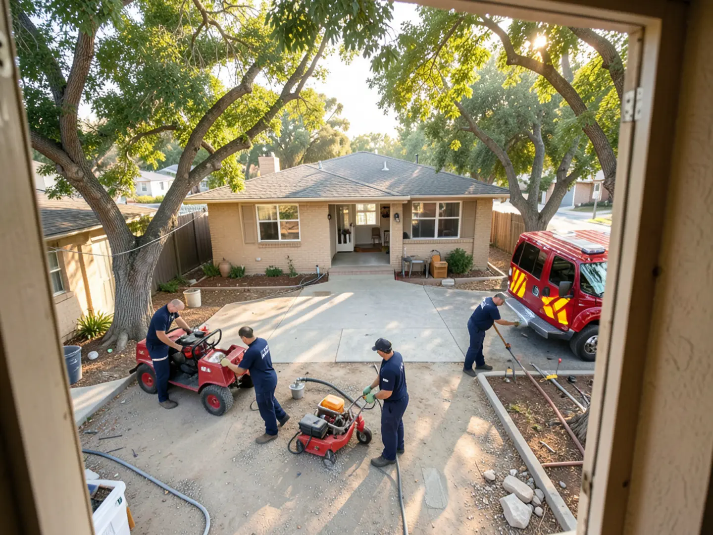 Bungalow residence in Old Town Chino with mature shade trees along Central Avenue