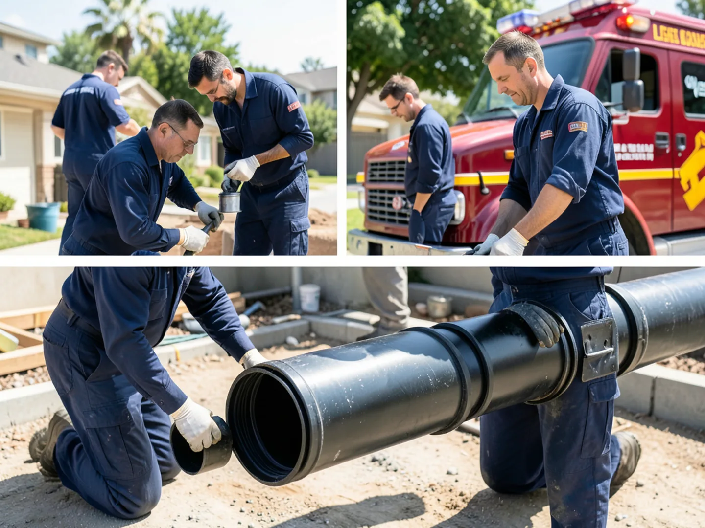 Continuous seamless HDPE replacement pipe ready for trenchless sewer pull in Ontario, CA